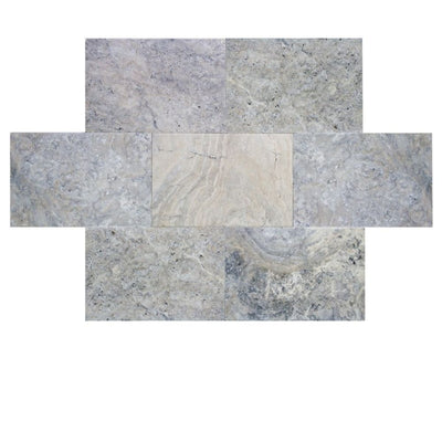 Silver Travertine 3 cm 16x24 Tumbled Paver - TILE & MOSAIC DEPOT