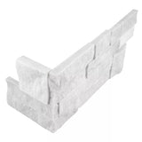 Glacier White Marble 6x24 Stacked Stone Ledger Corner - TILE & MOSAIC DEPOT