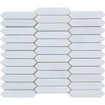 Bianco Dolomite Marble 1x5 Picket Honed Mosaic Tile - TILE & MOSAIC DEPOT