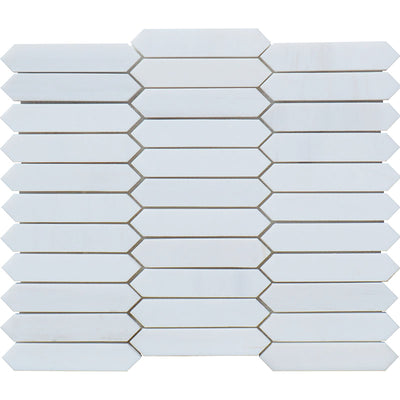 Bianco Dolomite Marble 1x5 Picket Honed Mosaic Tile - TILE & MOSAIC DEPOT