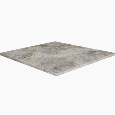 Silver Travertine 12x12 Unfilled and Tumbled Tile - TILE & MOSAIC DEPOT