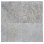 Silver Travertine 3 cm 24x24 Tumbled Paver - TILE & MOSAIC DEPOT