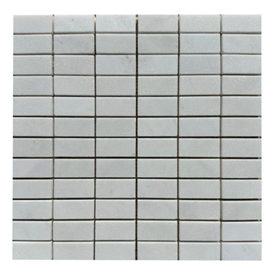 Mont Blanc Serena White Marble 1X2 Stacked Honed Mosaic Tile - TILE & MOSAIC DEPOT