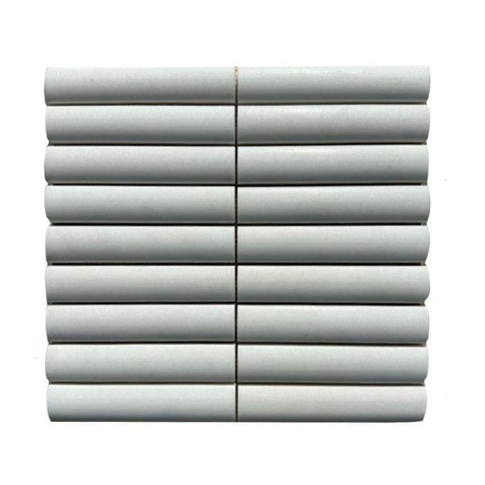 Mont Blanc Serena White Marble 1X6 Fluted Honed Mosaic Tile - TILE & MOSAIC DEPOT