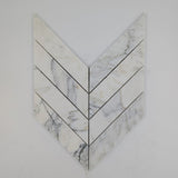 2x8 Calacatta Gold ( LARGE ) Chevron Marble Mosaic Tile - TILE & MOSAIC DEPOT