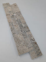 Silver Travertine 6x24 Split Face & Honed Design Stacked Stone Ledger Panel (Clearance) - TILE & MOSAIC DEPOT