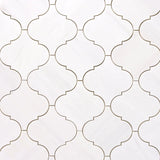 Bianco Dolomite Marble Lantern (Arabesque) 6" Polished Mosaic Tile - TILE & MOSAIC DEPOT