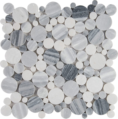 Alaska Gray Polished 10 mm Pebble Mosaic Tile - TILE & MOSAIC DEPOT