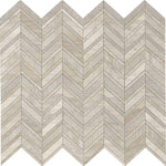 Haisa Light (White Quarry) Marble Chevron Mixed Mosaic Tile - TILE & MOSAIC DEPOT