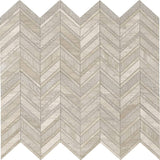 Haisa Light (White Quarry) Marble Chevron Mixed Mosaic Tile - TILE & MOSAIC DEPOT