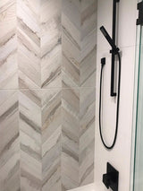 Acadia Spiga Blanco Porcelain Tile - TILE & MOSAIC DEPOT