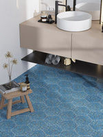 Aquaterra Blue Hexagon Shell Terrazzo Tile - TILE & MOSAIC DEPOT