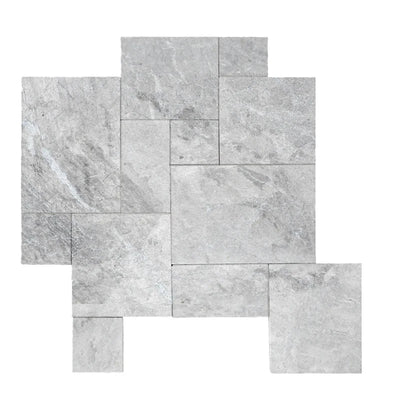 Atlantic Gray Marble 3 cm Paver Versailles Pattern - TILE & MOSAIC DEPOT