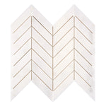 Afyon White Marble 1x4 Chevron Polished Mosaic Tile - TILE & MOSAIC DEPOT