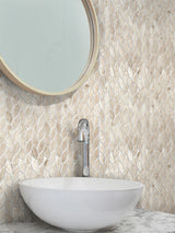 Bali Leaf Crema Crema Marfil Mosaic Tile - TILE & MOSAIC DEPOT