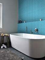 COLOR PALETTE TURQUOISE 1X3 BRICK GLOSS Glass Mosaic Tile - TILE & MOSAIC DEPOT