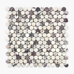 Calacatta Viola Marble Penny Round Polished Mosaic Tile - TILE & MOSAIC DEPOT