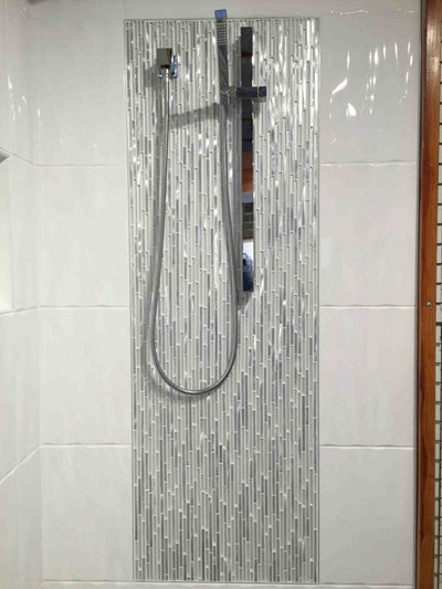 CASCADES STAINLESS glass, metal Mosaic Tile - TILE & MOSAIC DEPOT