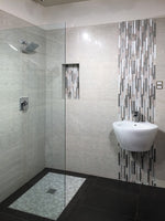 HAWAII FALLING WATER PUTTY Glass, Stone Mosaic Tile - TILE & MOSAIC DEPOT