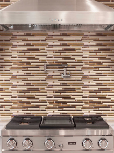 CASCADES REDROCK glass, stone Mosaic Tile - TILE & MOSAIC DEPOT