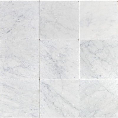 White Carrara Marble 12x12 Tumbled Tile