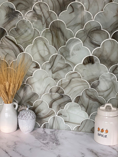 CLOUD 9 AMBER ATLAS glass Mosaic Tile - TILE & MOSAIC DEPOT