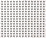 Bianco Dolomite Marble Basketweave with Black Dots Honed Mosaic Tile - TILE & MOSAIC DEPOT