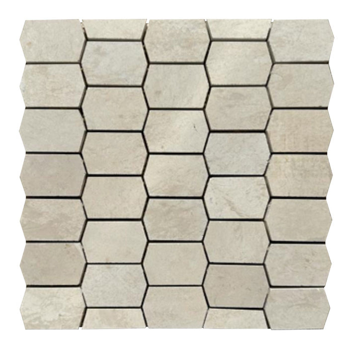 Crema Europa Limestone Hive Honed Mosaic Tile