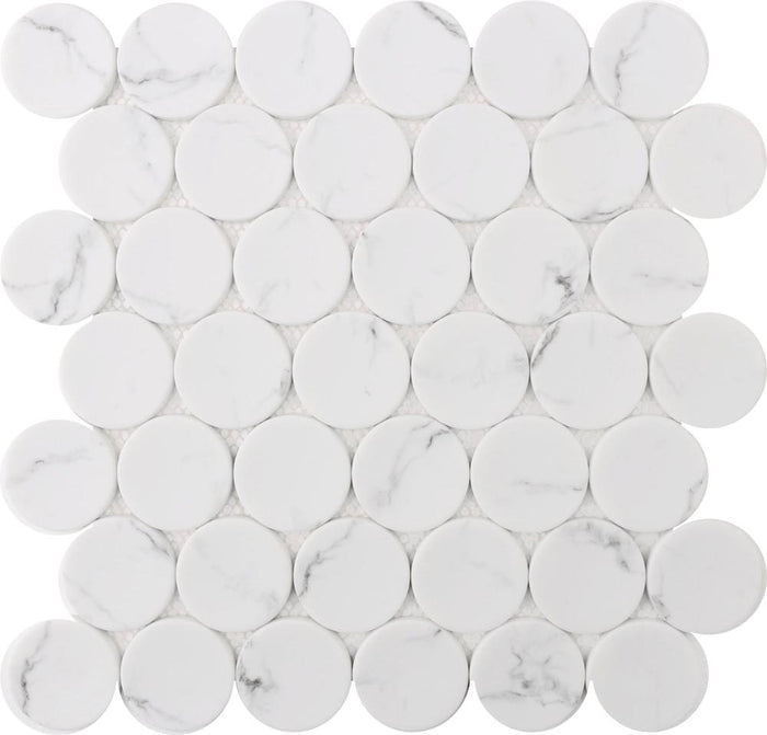 rockart white marble dots