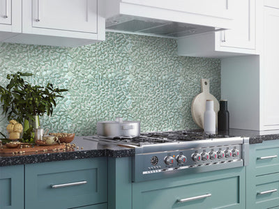 GEMS AQUAMARINE Glass Mosaic Tile - TILE & MOSAIC DEPOT