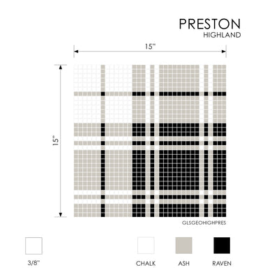 Geometro Highland Preston Recycled Glass Mosaic Tile - TILE & MOSAIC DEPOT