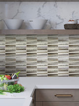 CITYSCAPE LAYERS QUARTZ glass, stone Mosaic Tile - TILE & MOSAIC DEPOT