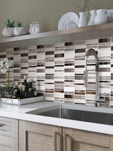 CITYSCAPE STAX QUARTZ glass/stone Mosaic Tile - TILE & MOSAIC DEPOT