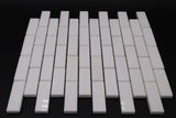 Thassos White Marble 1x3 Polished Mosaic Tile - TILE & MOSAIC DEPOT