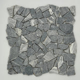 Bardiglio Scuro Marble Flat Pebble / Paledian (Random Broken) Mosaic Tile - TILE & MOSAIC DEPOT