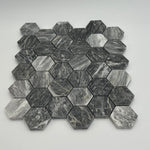 Bardiglio Grey Marble 2x2 Hexagon Polished Mosaic Tile - TILE & MOSAIC DEPOT