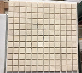 Botticino Beige Marble 1x1 Polished Mosaic Tile - TILE & MOSAIC DEPOT