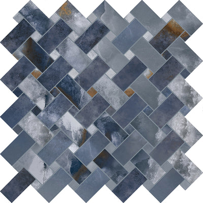 Imperial Onyx Blue Porcelain Mosaic Tile - TILE & MOSAIC DEPOT