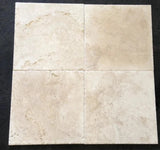 Ivory Travertine 18x18 Unfilled Brushed and Chiseled Tile - TILE & MOSAIC DEPOT