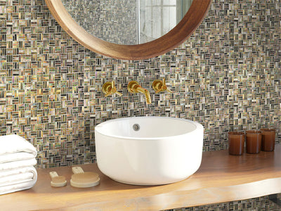 JEWELS OF THE SEA SEA SPRAY shell Mosaic Tile - TILE & MOSAIC DEPOT