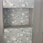 ALASKA GLACIER SPARKLE glass, stone Mosaic Tile - TILE & MOSAIC DEPOT