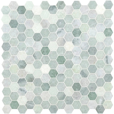 Ming Green Marble 2x2 Hexagon Mosaic Tile