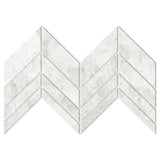 Bianco Congelato Nimbus Marble 2x8 Chevron Honed Mosaic Tile - TILE & MOSAIC DEPOT