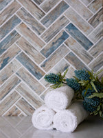 NANTUCKET SURFSIDE HERRINGBONE Recycled glass Mosaic Tile - TILE & MOSAIC DEPOT