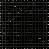 Nero Marquina Marble 5/8x5/8 Honed Mosaic Tile - TILE & MOSAIC DEPOT