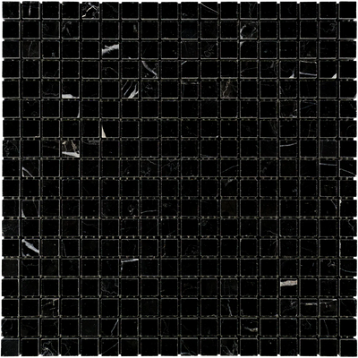 Nero Marquina Marble 5/8x5/8 Honed Mosaic Tile - TILE & MOSAIC DEPOT