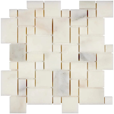 Calacatta Oliva Marble Mini Versailles Pattern Honed Mosaic Tile - TILE & MOSAIC DEPOT