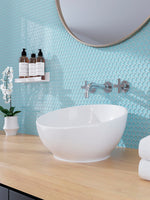 COLOR PALETTE AQUA PENNY GLOSS Glass Mosaic Tile - TILE & MOSAIC DEPOT