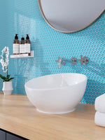 COLOR PALETTE TURQUOISE PENNY GLOSS Glass Mosaic Tile - TILE & MOSAIC DEPOT