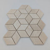 Crema Marfil Marble Rhombus 3D Polished Mosaic Tile (Clearance) - TILE & MOSAIC DEPOT